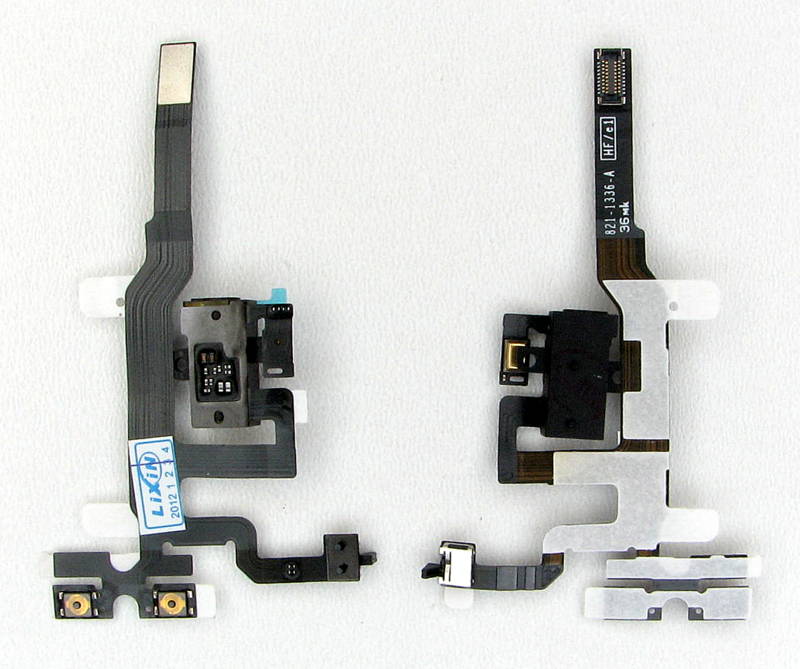 Шлейф Шлейф iPhone 4S для наушников и кнопки звука black Шлейф iPhone 4S для наушников и кнопки звука black