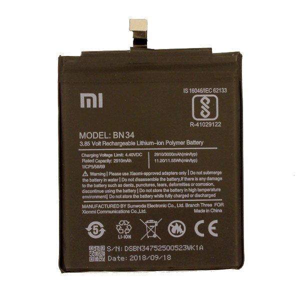 Батарея Аккумулятор Xiaomi BN34 Redmi 5A Аккумулятор Xiaomi BN34 Redmi 5A