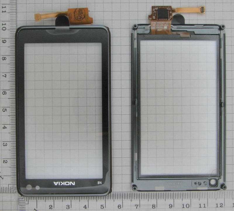 Сенсор Тачскрин Nokia N8-00 black в рамке original Тачскрин Nokia N8-00 black в рамке original