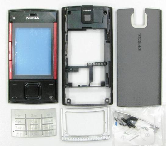 Корпус Корпус Nokia X3 black-red original Корпус Nokia X3 black-red original